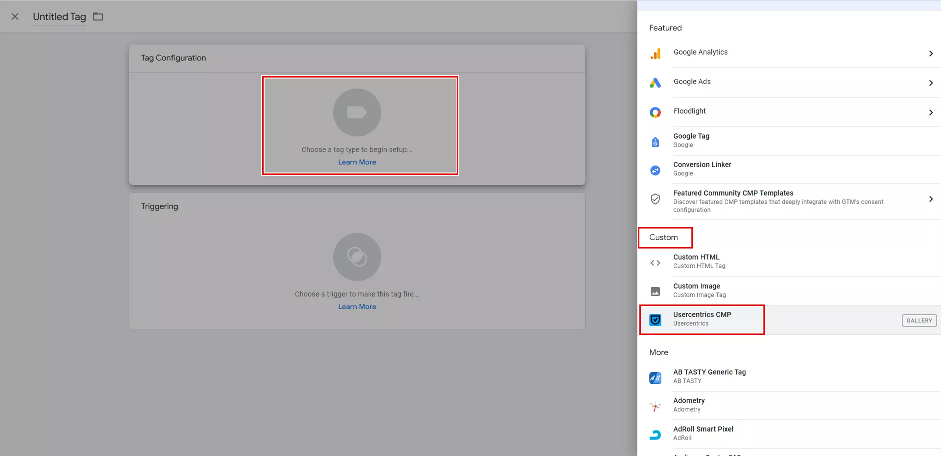 Creating a Usercentrics CMP Tag