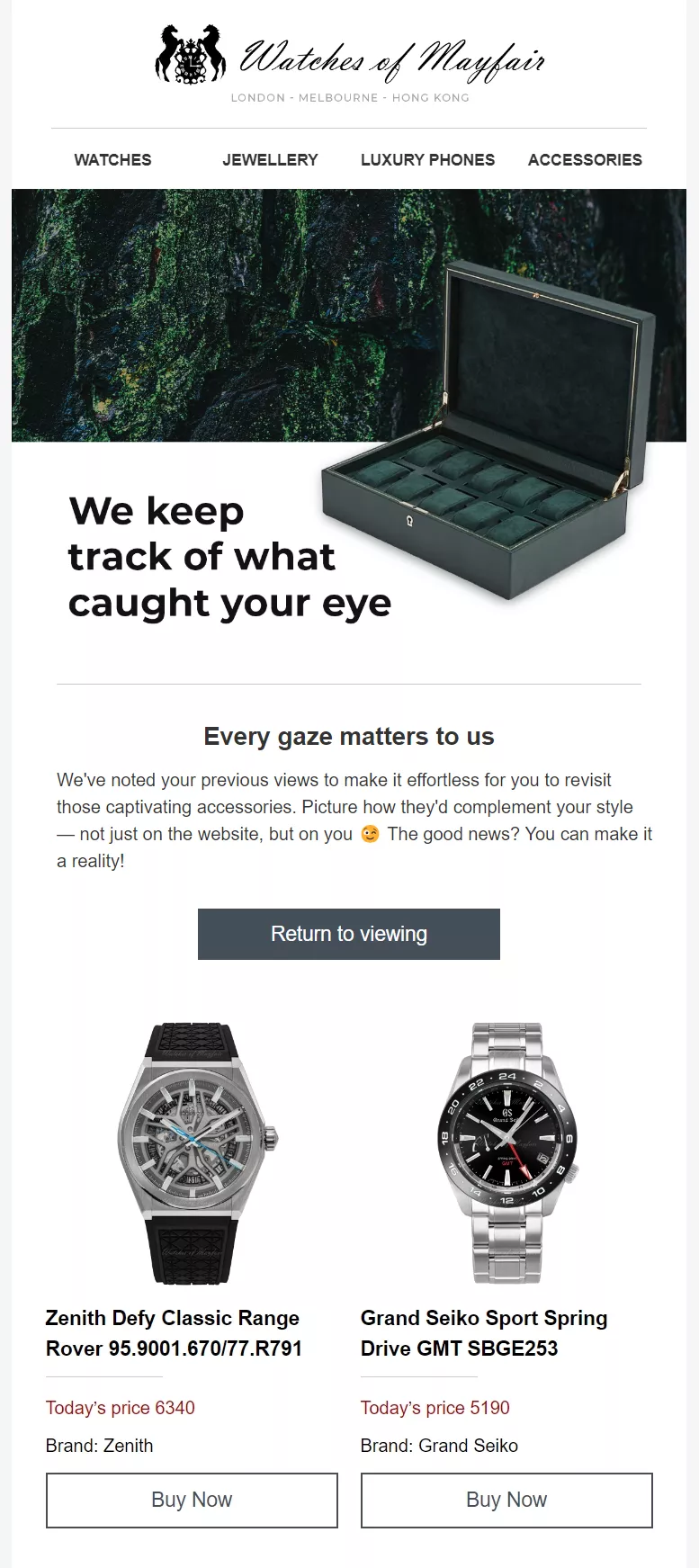 You can also make it more unique (customized) by recommending similar products to increase interest.