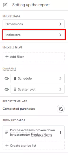 You can also add metrics to the report