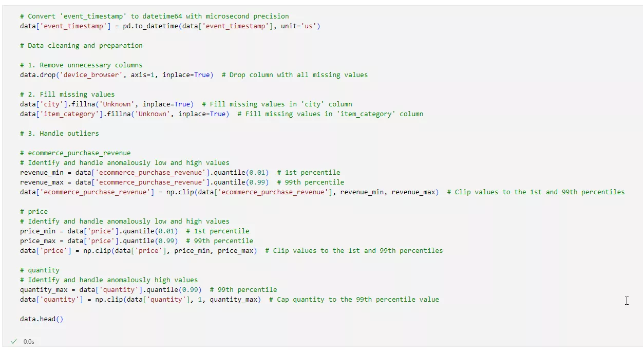 Data cleaning and preparation