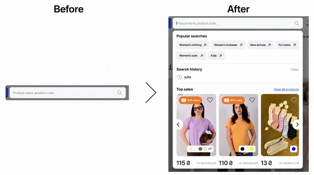 Clothing brand search UX case