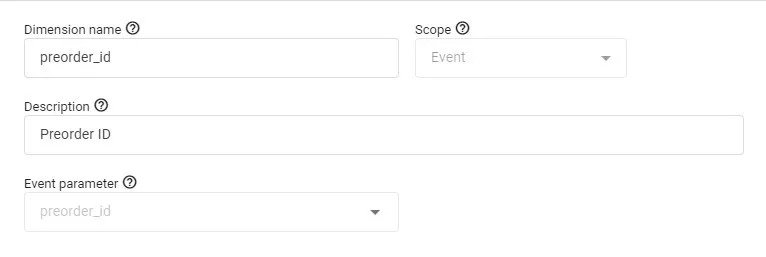 Click New custom dimension and enter the required data