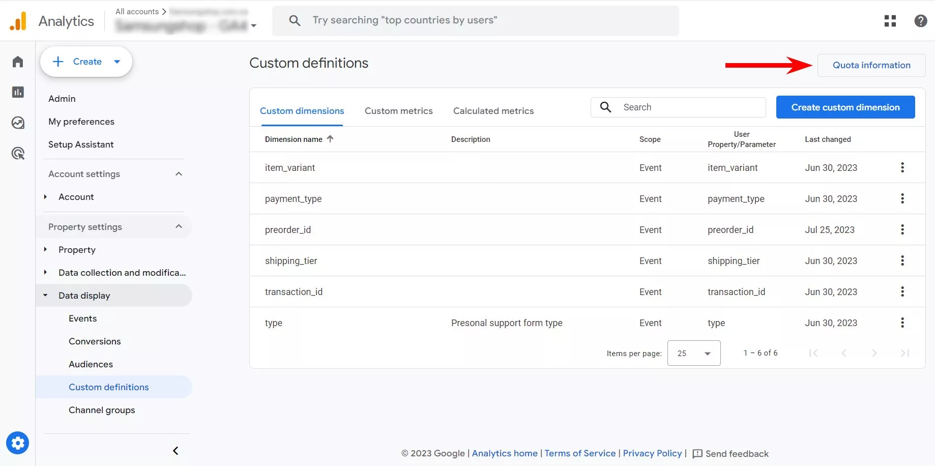 Custom metrics are determined based solely on a specific event parameter