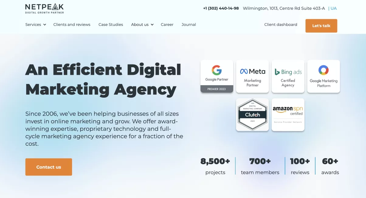 Owned media. For example, the Netpeak site