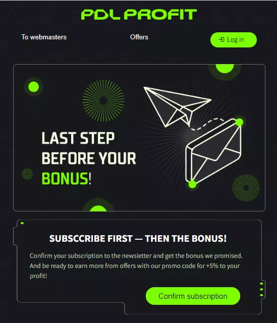 Subscription confirmation chain