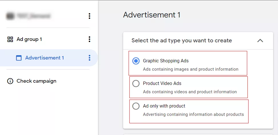 Google предлагает 3 вида объявлений с фидом
