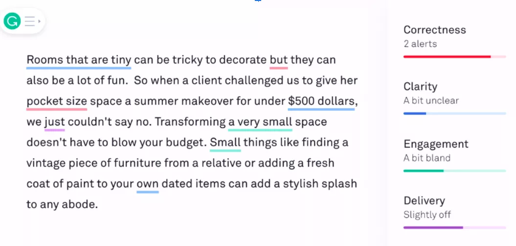 Use the Language Tool or Grammarly to check the text before publishing