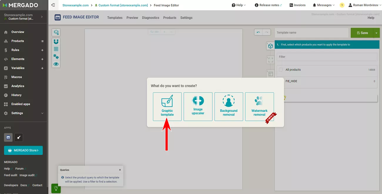 Select Graphic template