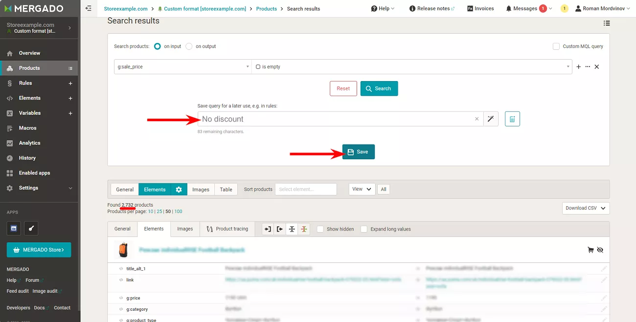 To save this group for future use, type the name of the group in the box below the search and click Save