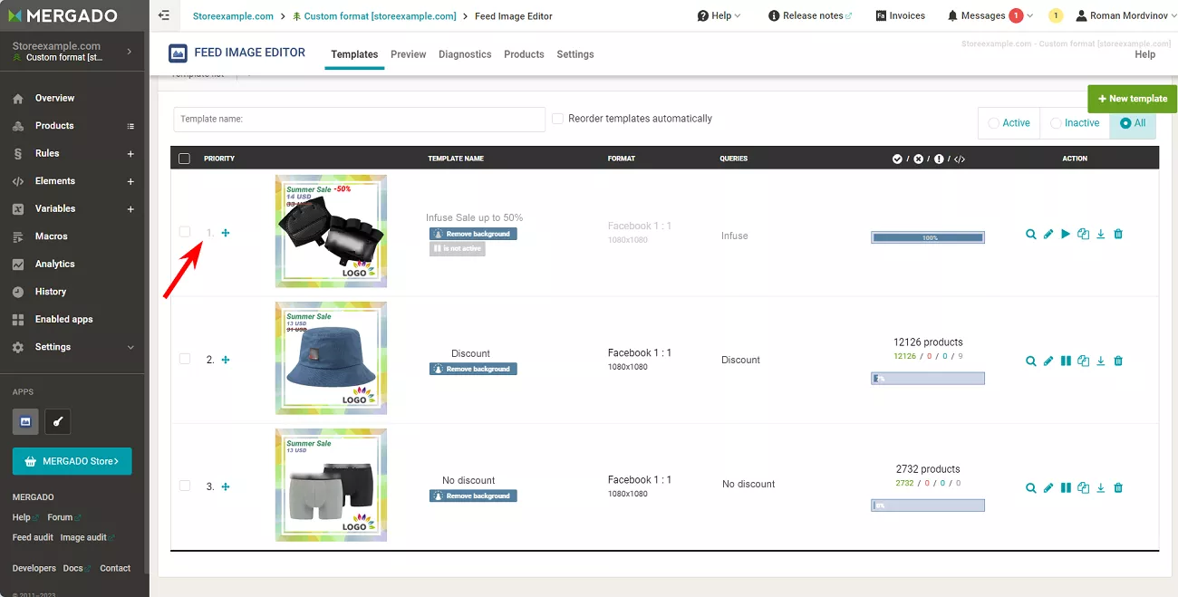 To fix this, move the promotion template to the top, it will be applied to the desired products when it is activated
