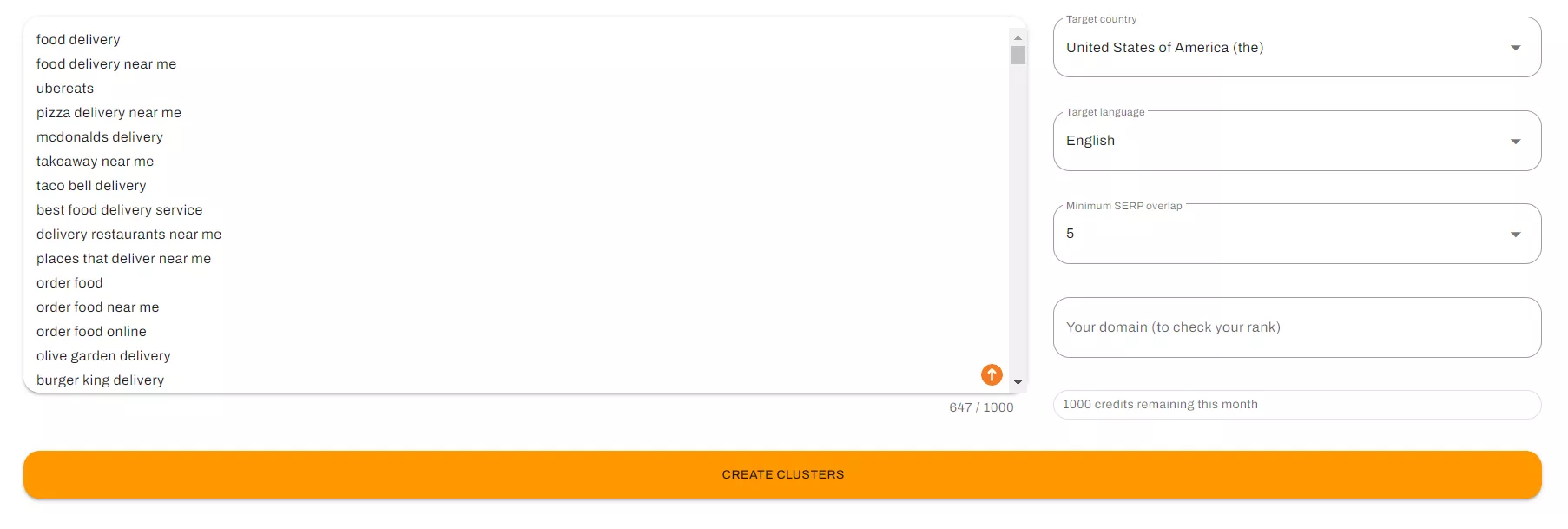 Free SERP Keyword Clustering Tool