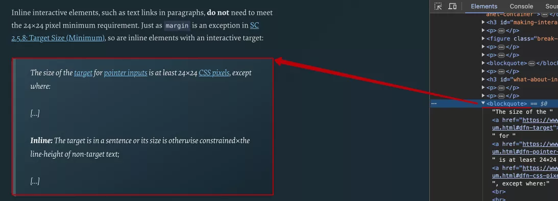 The <blockquote> semantic tag