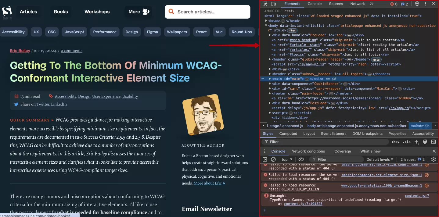 The Chrome DevTools window