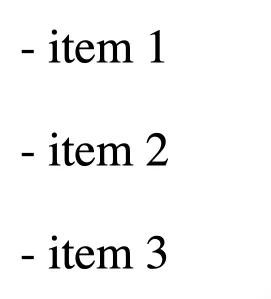 Wrongly formated list