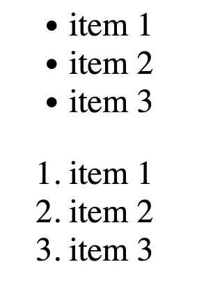 Correctly formated lists
