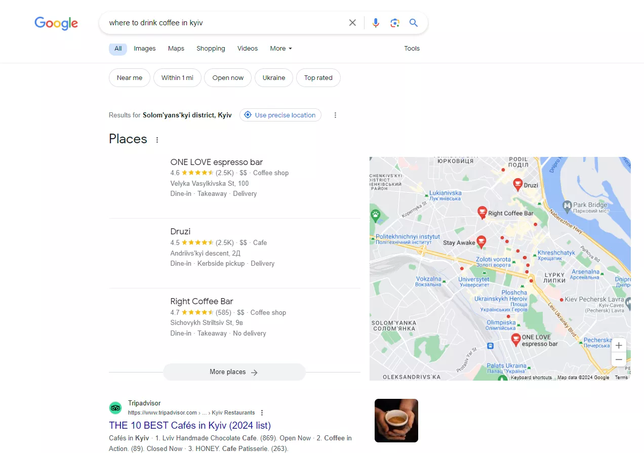 Місцеві результати (Places)
