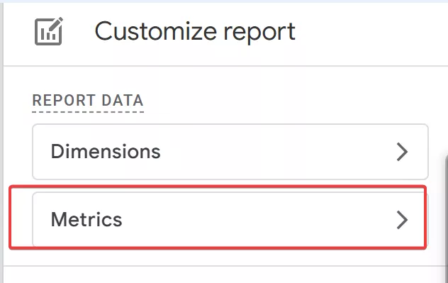 На екрані, що відкрився, виберіть зверху справа пункт Metrics (Показники).