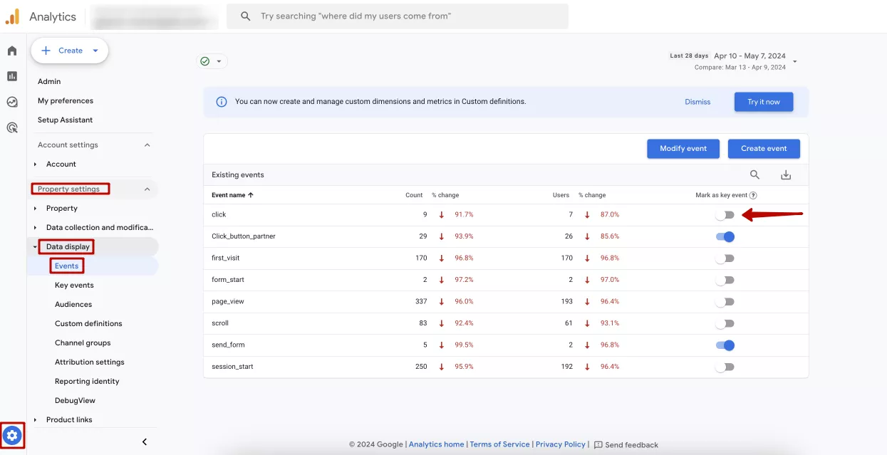 зThe easiest way to mark generated events as conversions is to go to <b>Events </b>in Google Analytics 4, as described above