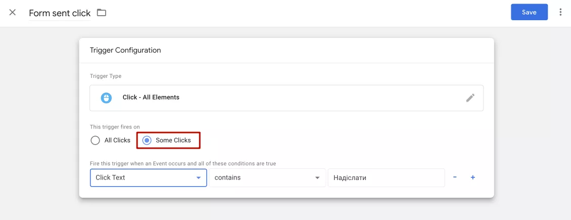 Next, select Some clicks