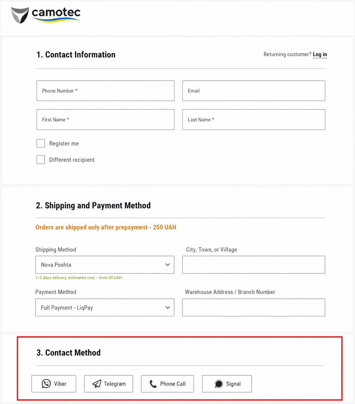 Placing an Order: Flexible Communication Options