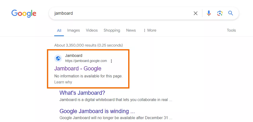 To understand its content and display it in search results, a search engine will use the link’s anchor text. See the screenshot below for an example:
