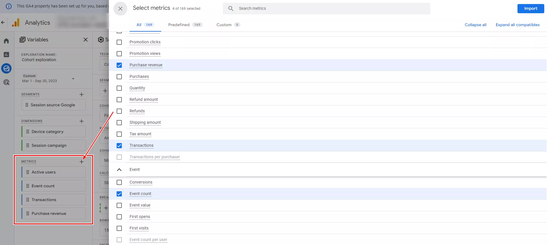 select Transactions to see the number of transactions performed