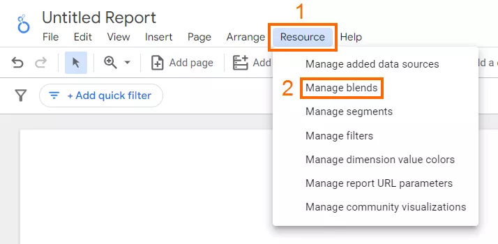 o to the <b>“</b><b>Resource” </b>menu and select <b>“</b><b>Manage blends”