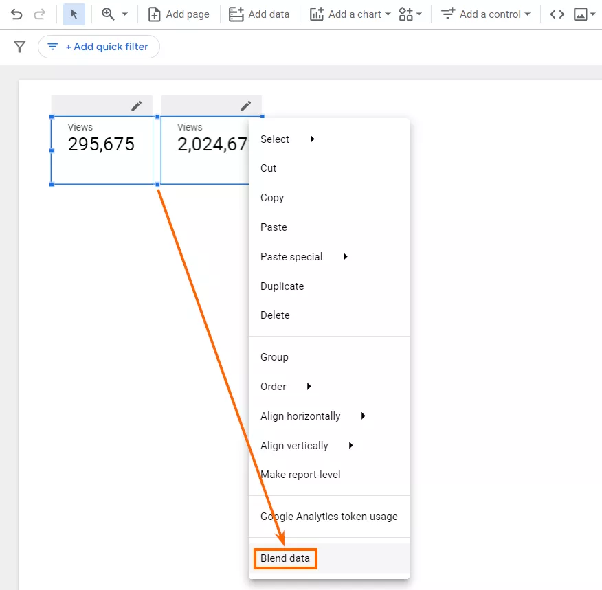 Right-click and choose <b>“</b><b>Blend data”