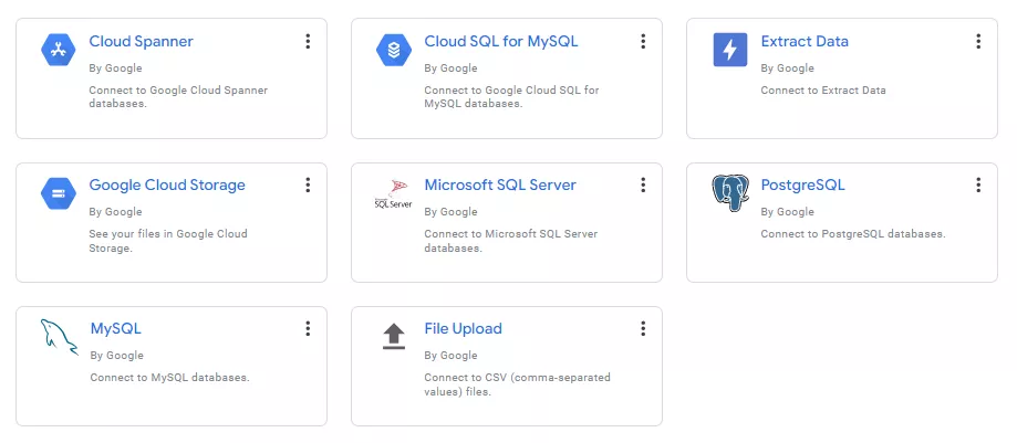 The service supports merging databases (e.g., MySQL, PostgreSQL) and connecting to APIs and many other sources. It also offers the ability to upload CSV files