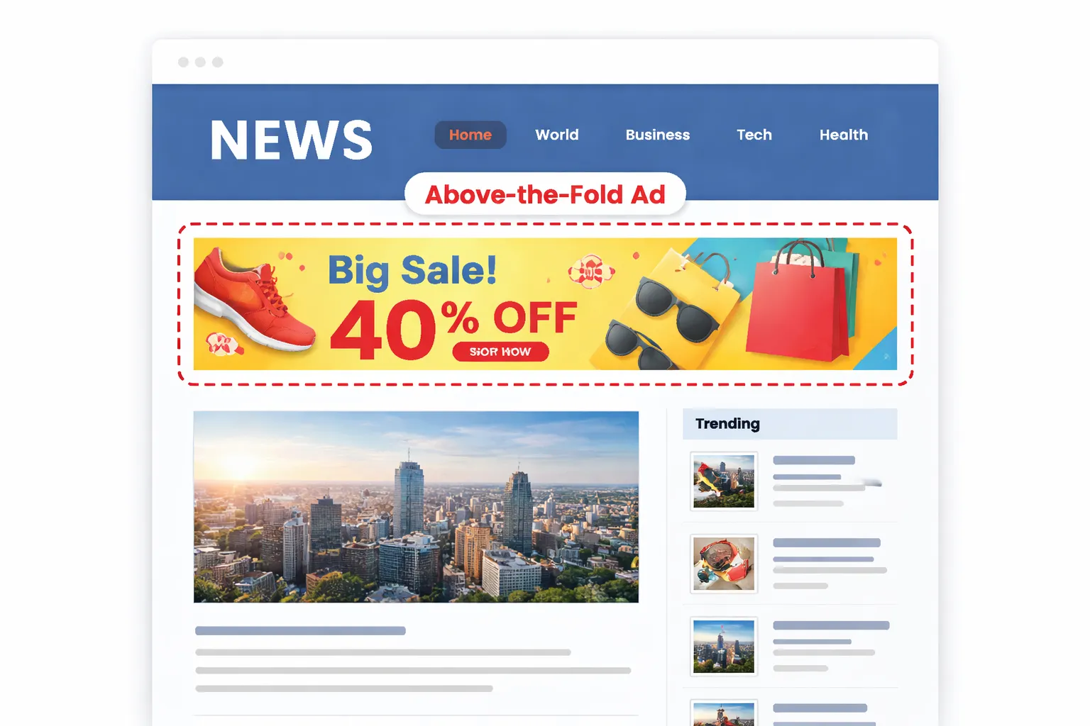 Above-the-Fold ad example