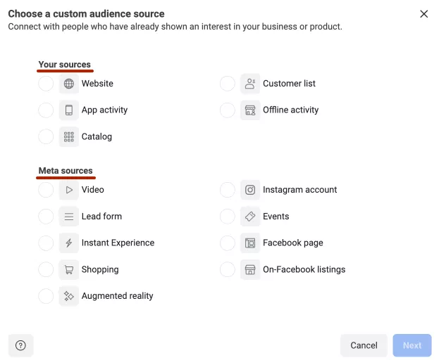 They allow you to target users who are already familiar with your company by performing a certain action, such as visiting your website or app, or subscribing.