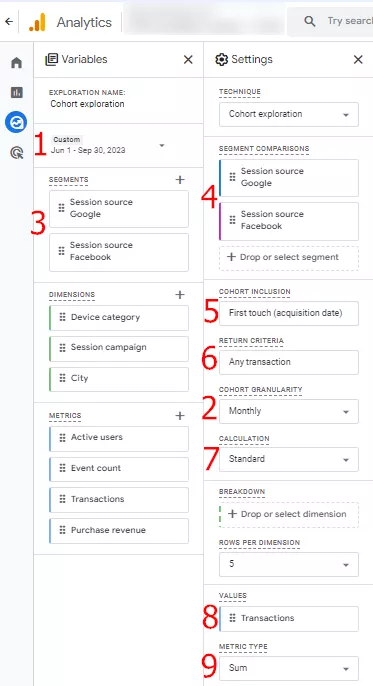 Select the Sum metric type. This will display the actual number of transactions rather than the percentage of transactions.