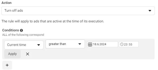 This will stop your ads from showing when the offer ends.