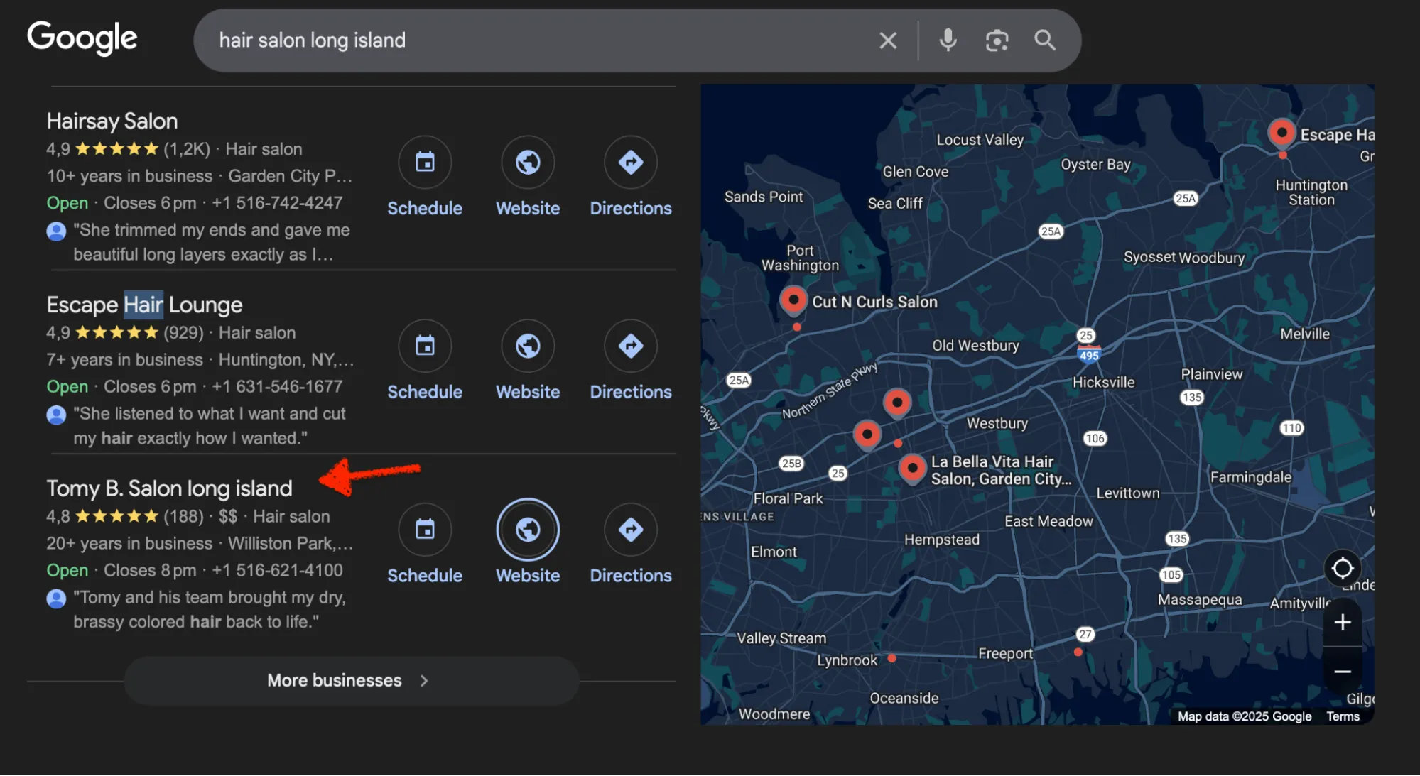 Tommy B. Salon, Long Island — A Simple SEO Success Story