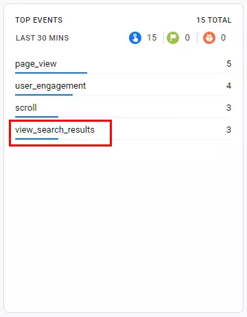 Знайдіть у ньому подію view_search_results та натисніть на неї.